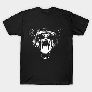 Black and White Roaring Lion T-Shirt